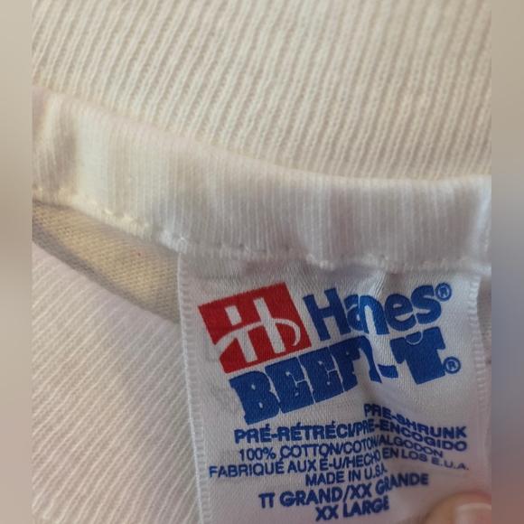 NWOT VINTAGE 90'S MEN'S HANES BEEFY-T TEE WHITE T-SHIRT 100% COTTON Case IH - Picture 9 of 14